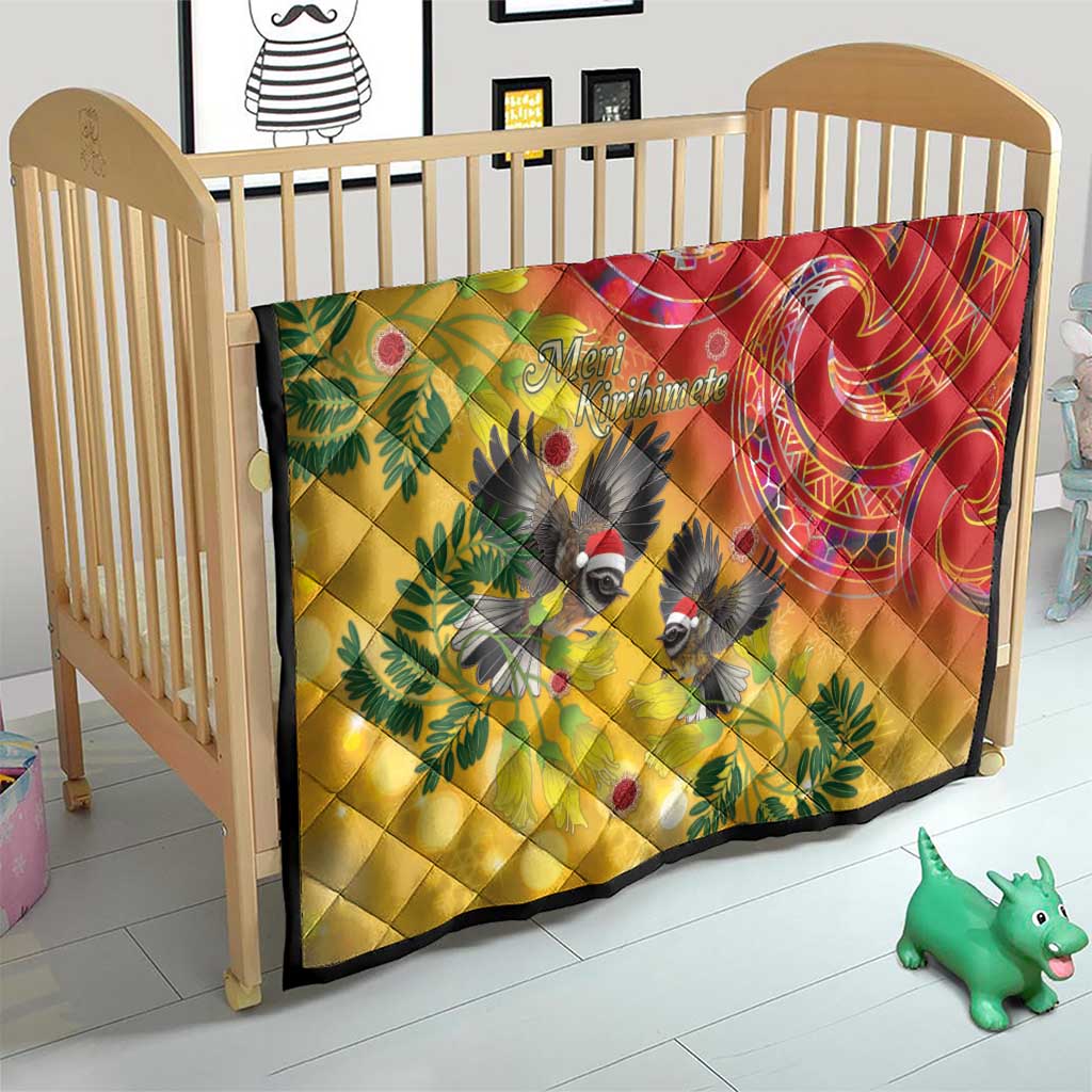 New Zealand Piwakawaka Christmas Quilt With Maori Pattern
