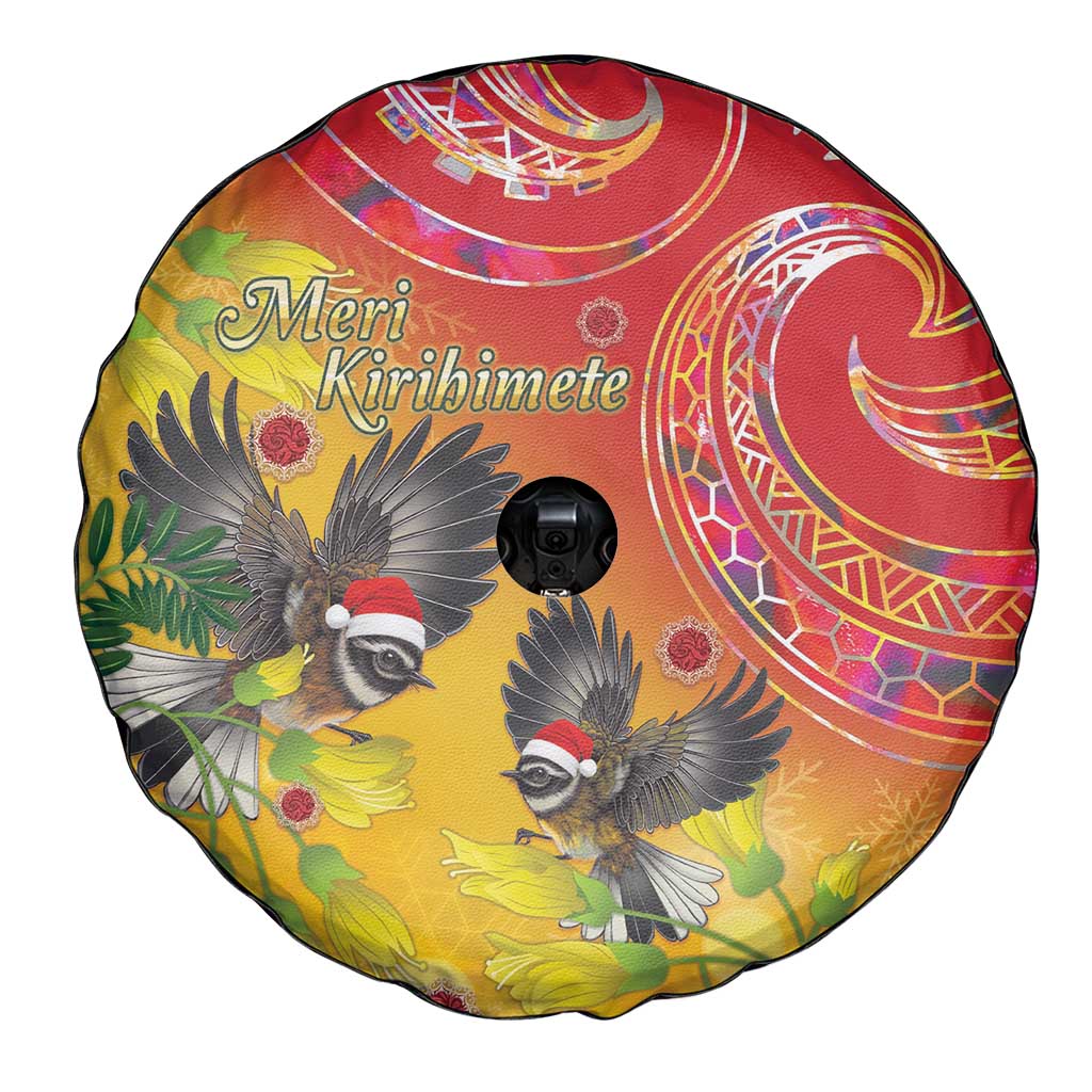 New Zealand Piwakawaka Christmas Spare Tire Cover With Maori Pattern
