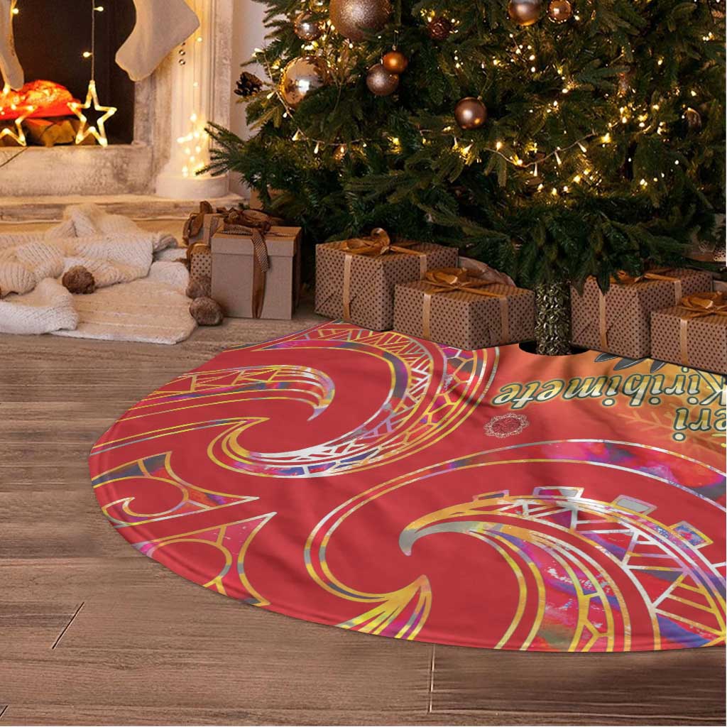 New Zealand Piwakawaka Christmas Tree Skirt With Maori Pattern