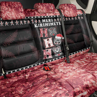 New Zealand Tiki Christmas Back Car Seat Cover Ho Ho Ho Paua Shell Glitter Red