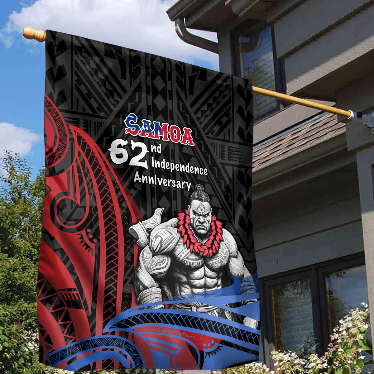 Samoa Independence Day Garden Flag Samoan Warriors Ula Fala LT05 - Polynesian Pride