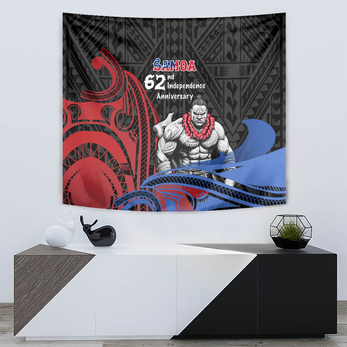 Samoa Independence Day Tapestry Samoan Warriors Ula Fala LT05 - Polynesian Pride