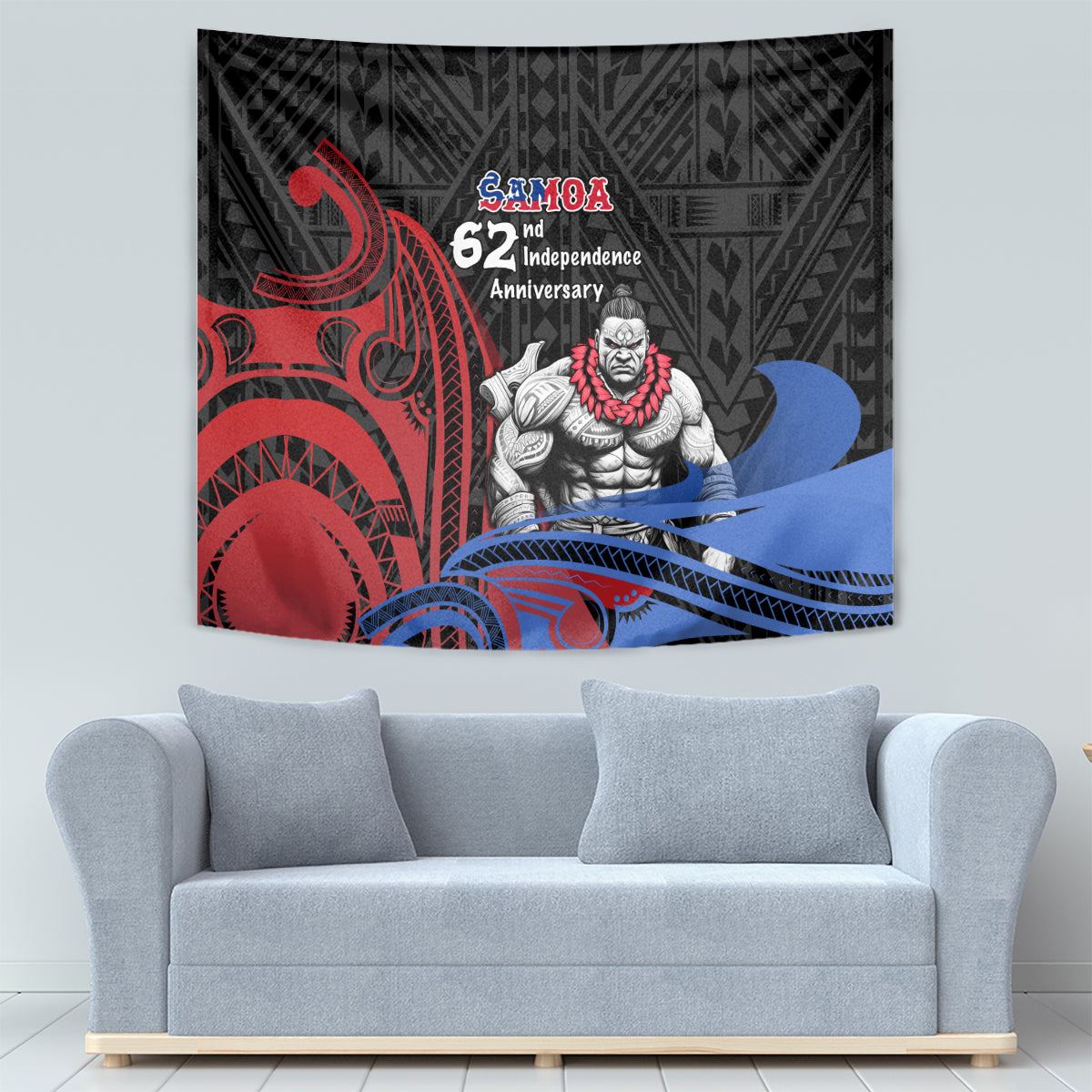 Samoa Independence Day Tapestry Samoan Warriors Ula Fala LT05 - Polynesian Pride