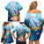 Personalised Kosrae Constitution Day Family Matching Off Shoulder Short Dress and Hawaiian Shirt Humpback Whale Tropical Flowers LT05 - Polynesian Pride