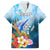 Personalised Kosrae Constitution Day Hawaiian Shirt Humpback Whale Tropical Flowers LT05 Blue - Polynesian Pride