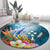 Kosrae Constitution Day Round Carpet Humpback Whale Tropical Flowers LT05 - Polynesian Pride