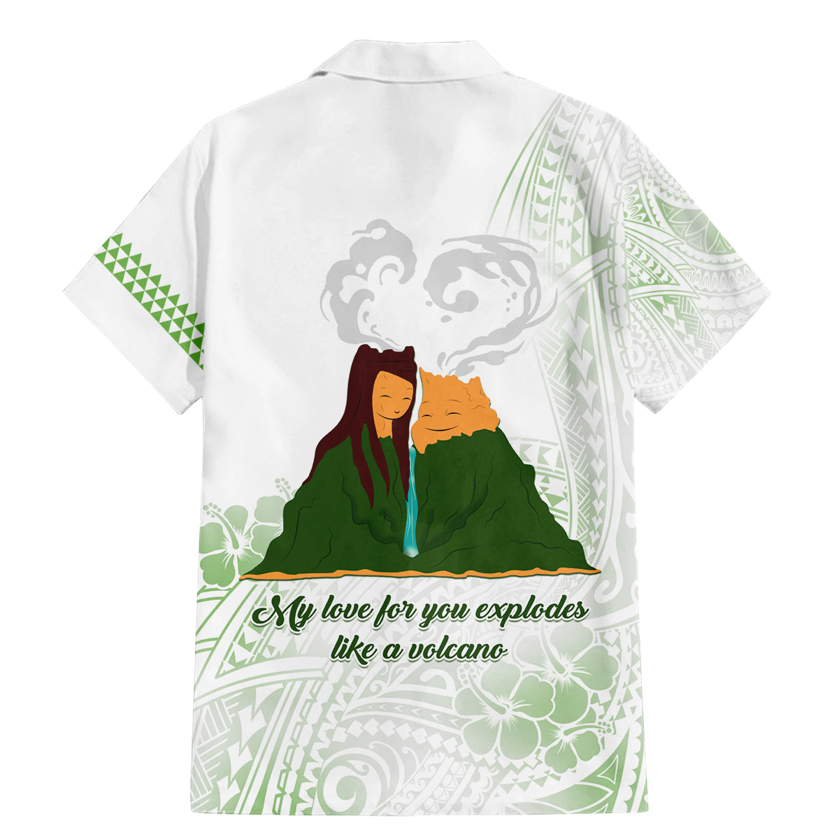 Personalised I LAVA YOU Volcano Valentine Family Matching Mermaid Dress and Hawaiian Shirt Polynesian Tribal Pattern LT05 - Polynesian Pride