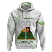 Personalised I LAVA YOU Volcano Valentine Hoodie Polynesian Tribal Pattern LT05 Zip Hoodie White - Polynesian Pride