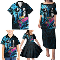 Personalised FSM Yap State Day Family Matching Puletasi and Hawaiian Shirt Tropical Flowers Tribal Pattern LT05 - Polynesian Pride