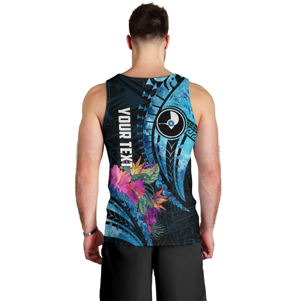 Personalised FSM Yap State Day Men Tank Top Tropical Flowers Tribal Pattern LT05 - Polynesian Pride