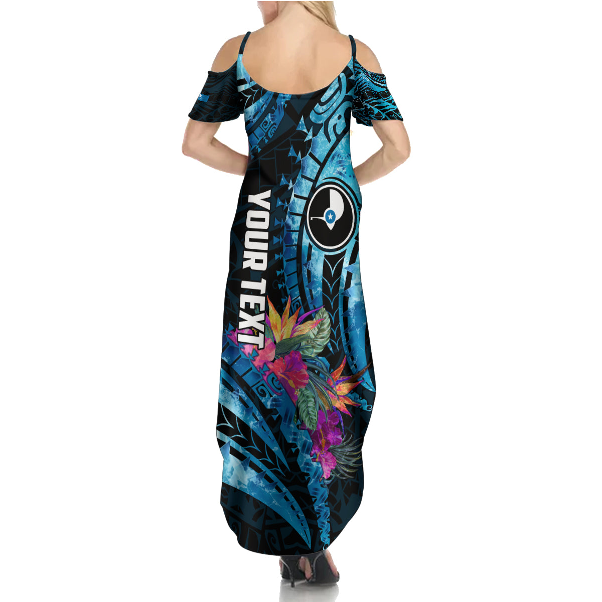 Personalised FSM Yap State Day Summer Maxi Dress Tropical Flowers Tribal Pattern LT05 - Polynesian Pride