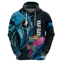 Personalised FSM Yap State Day Zip Hoodie Tropical Flowers Tribal Pattern LT05 - Polynesian Pride