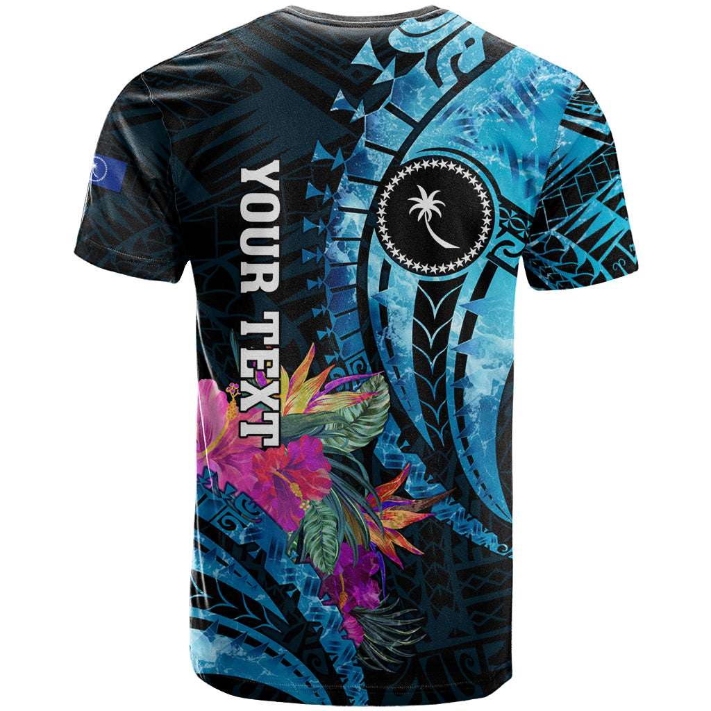 Personalised FSM Chuuk State T Shirt Tropical Flowers Tribal Pattern LT05 - Polynesian Pride
