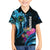 Personalised FSM Pohnpei State Family Matching Short Sleeve Bodycon Dress and Hawaiian Shirt Tropical Flowers Tribal Pattern LT05 Son's Shirt Blue - Polynesian Pride
