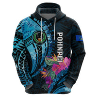 Personalised FSM Pohnpei State Hoodie Tropical Flowers Tribal Pattern LT05 - Polynesian Pride