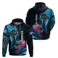 Personalised FSM Kosrae State Hoodie Tropical Flowers Tribal Pattern LT05 - Polynesian Pride