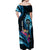 Personalised FSM Kosrae State Off Shoulder Maxi Dress Tropical Flowers Tribal Pattern LT05 - Polynesian Pride