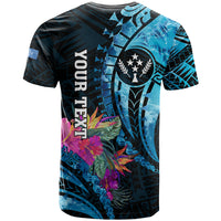Personalised FSM Kosrae State T Shirt Tropical Flowers Tribal Pattern LT05 - Polynesian Pride