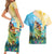 Personalised Hawaii Honolulu Festival Couples Matching Short Sleeve Bodycon Dress and Hawaiian Shirt Hula Girls Tropical Vibe LT05 - Polynesian Pride