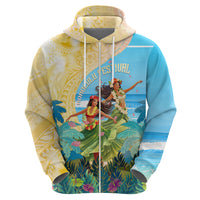 Personalised Hawaii Honolulu Festival Zip Hoodie Hula Girls Tropical Vibe LT05 - Polynesian Pride