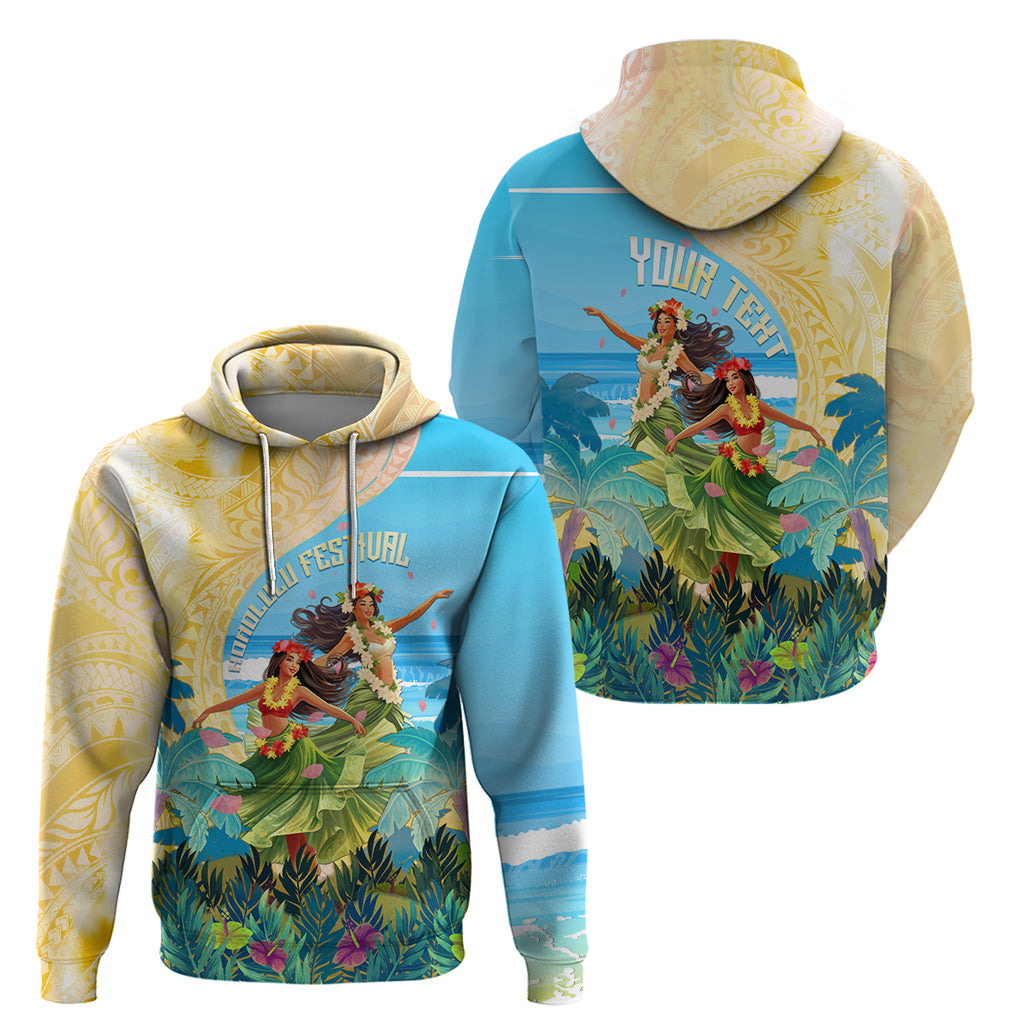Personalised Hawaii Honolulu Festival Zip Hoodie Hula Girls Tropical Vibe LT05 - Polynesian Pride