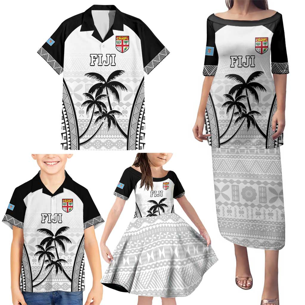 Custom Fiji Tapa Football Family Matching Puletasi and Hawaiian Shirt Sporty Style
