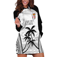 Custom Fiji Tapa Football Hoodie Dress Sporty Style LT05 White - Polynesian Pride