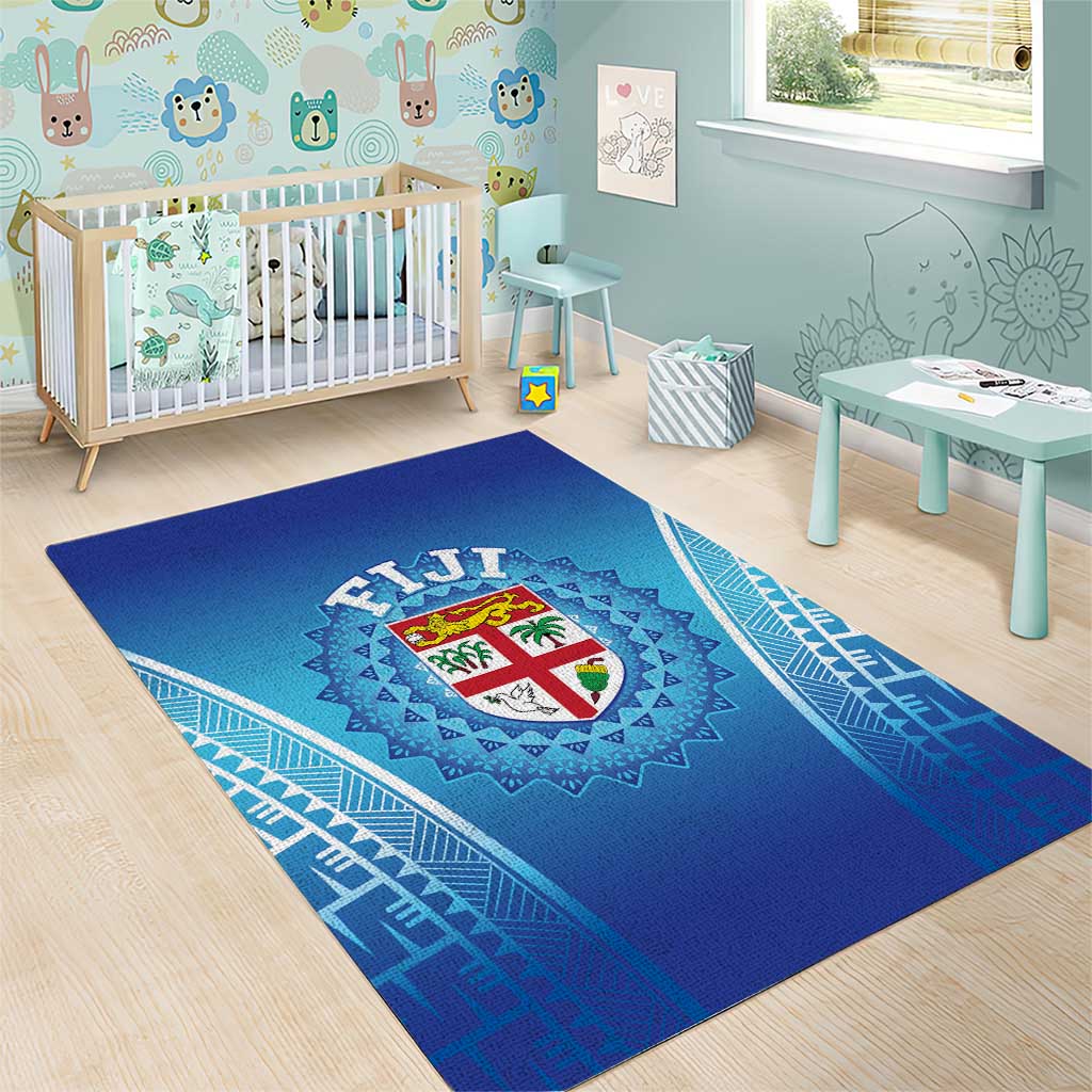 Fiji Football Area Rug Fijian Tapa Pattern