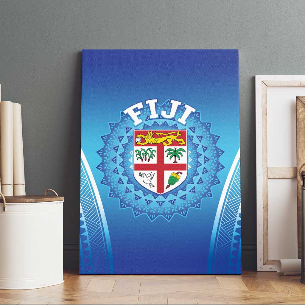 Fiji Football Canvas Wall Art Fijian Tapa Pattern
