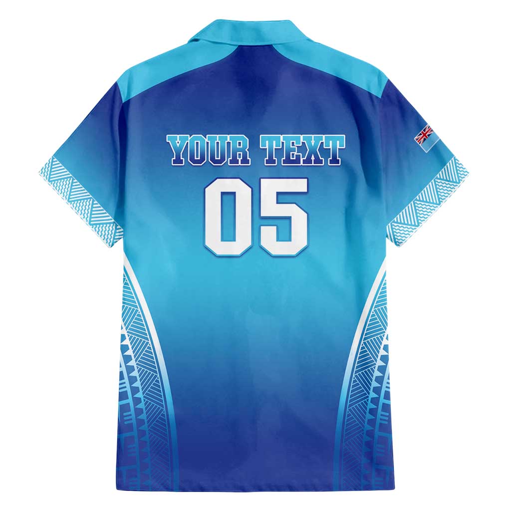 Custom Fiji Football Family Matching Off Shoulder Short Dress and Hawaiian Shirt Fijian Tapa Pattern