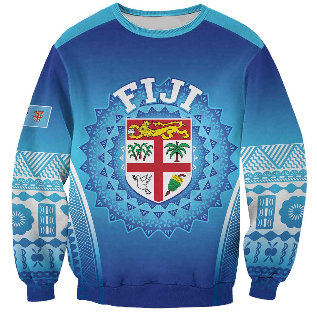 Custom Fiji Football Sweatshirt Fijian Tapa Pattern