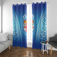 Fiji Football Window Curtain Fijian Tapa Pattern