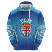 Custom Fiji Football Zip Hoodie Fijian Tapa Pattern