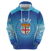 Custom Fiji Football Zip Hoodie Fijian Tapa Pattern