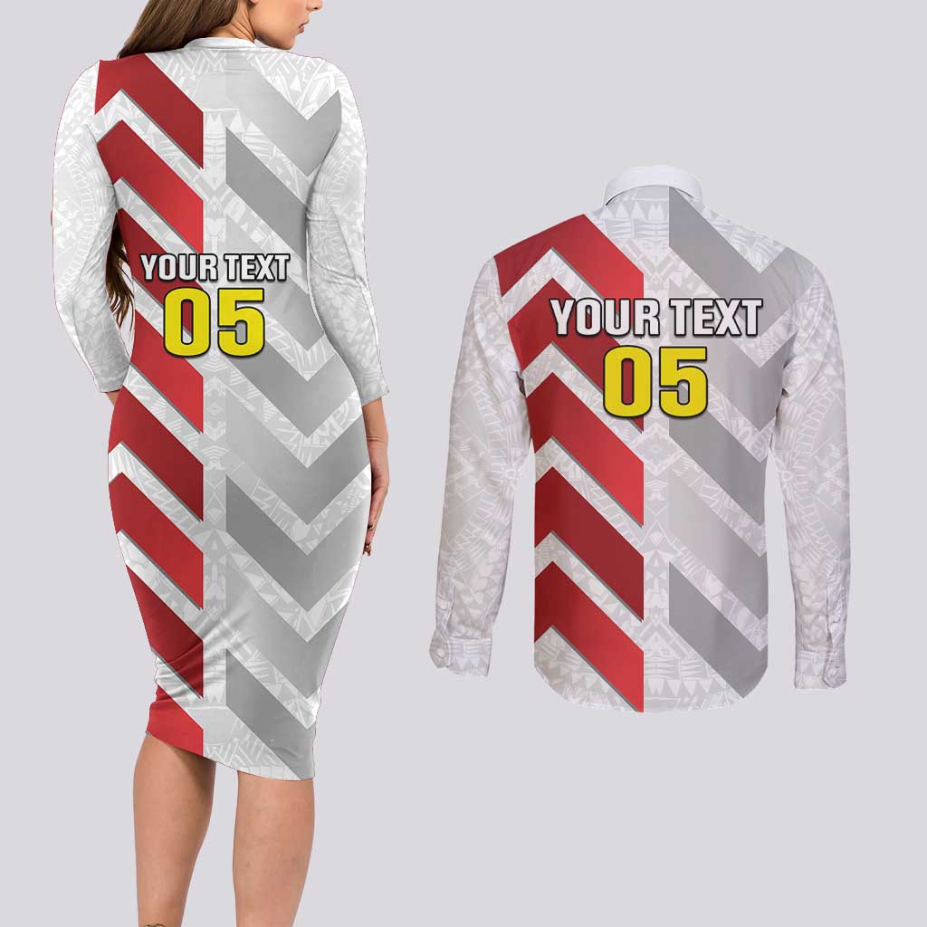 Custom New Caledonia Football Couples Matching Long Sleeve Bodycon Dress and Long Sleeve Button Shirt Unique Style