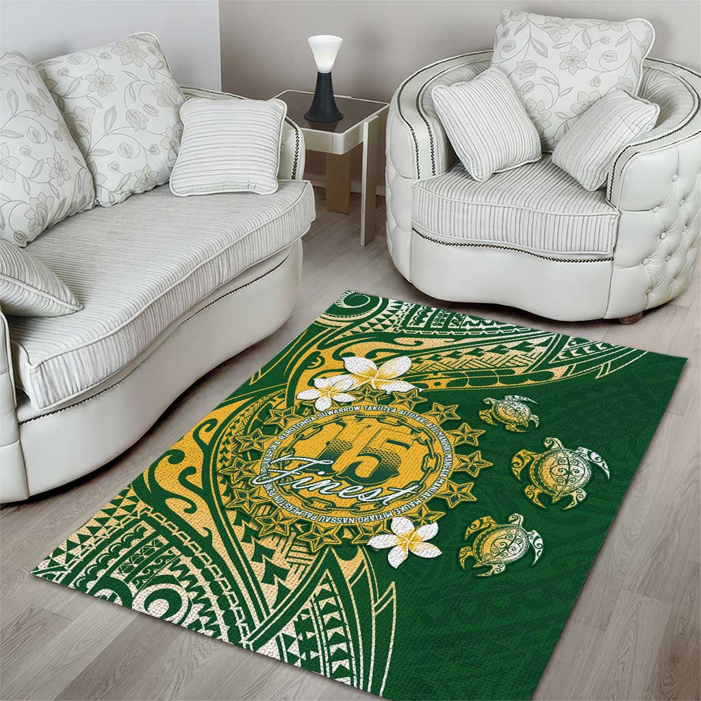 Cook Islands 15 Finest Area Rug Plumeria Polynesian Turtle
