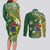 Cook Islands 15 Finest Couples Matching Long Sleeve Bodycon Dress and Long Sleeve Button Shirt Plumeria Polynesian Turtle