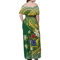 Cook Islands 15 Finest Family Matching Off Shoulder Maxi Dress and Hawaiian Shirt Plumeria Polynesian Turtle LT05 - Polynesian Pride