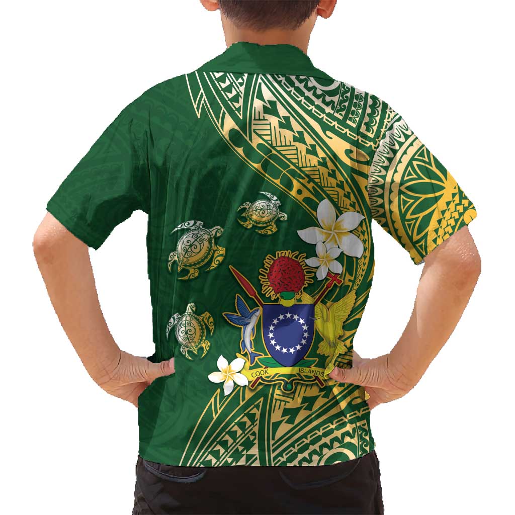 Cook Islands 15 Finest Family Matching Off Shoulder Short Dress and Hawaiian Shirt Plumeria Polynesian Turtle LT05 - Polynesian Pride