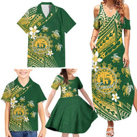 Cook Islands 15 Finest Family Matching Summer Maxi Dress and Hawaiian Shirt Plumeria Polynesian Turtle LT05 - Polynesian Pride