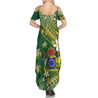 Cook Islands 15 Finest Family Matching Summer Maxi Dress and Hawaiian Shirt Plumeria Polynesian Turtle LT05 - Polynesian Pride