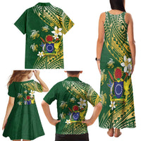 Cook Islands 15 Finest Family Matching Tank Maxi Dress and Hawaiian Shirt Plumeria Polynesian Turtle LT05 - Polynesian Pride