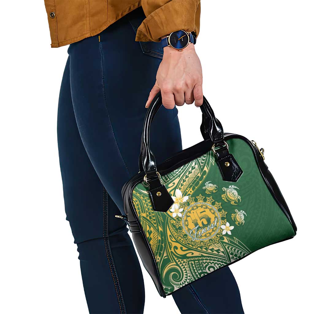 Cook Islands 15 Finest Shoulder Handbag Plumeria Polynesian Turtle