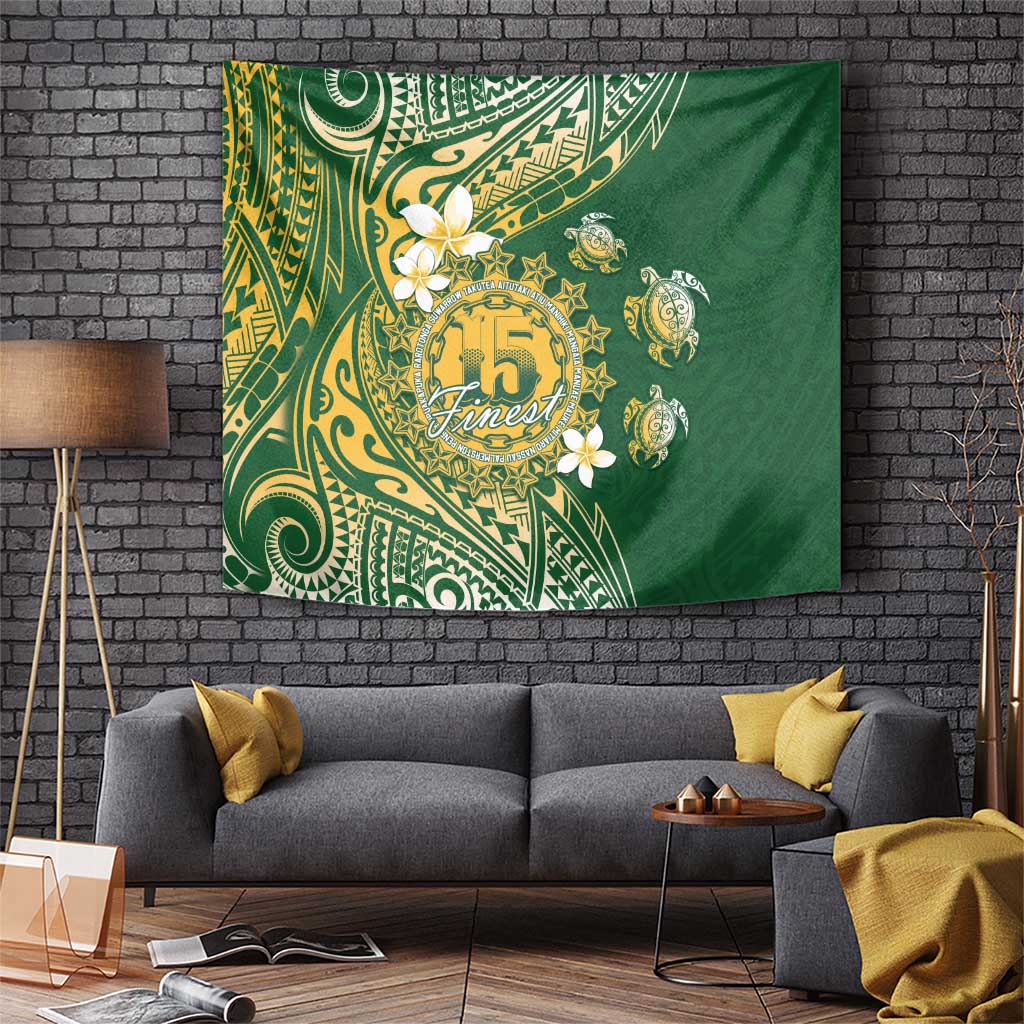 Cook Islands 15 Finest Tapestry Plumeria Polynesian Turtle