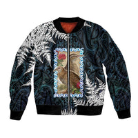 New Zealand Weka Bomber Jacket Maori Hen Koru Pattern - Polynesian Pride
