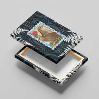 New Zealand Weka Canvas Wall Art Maori Hen Koru Pattern - Polynesian Pride