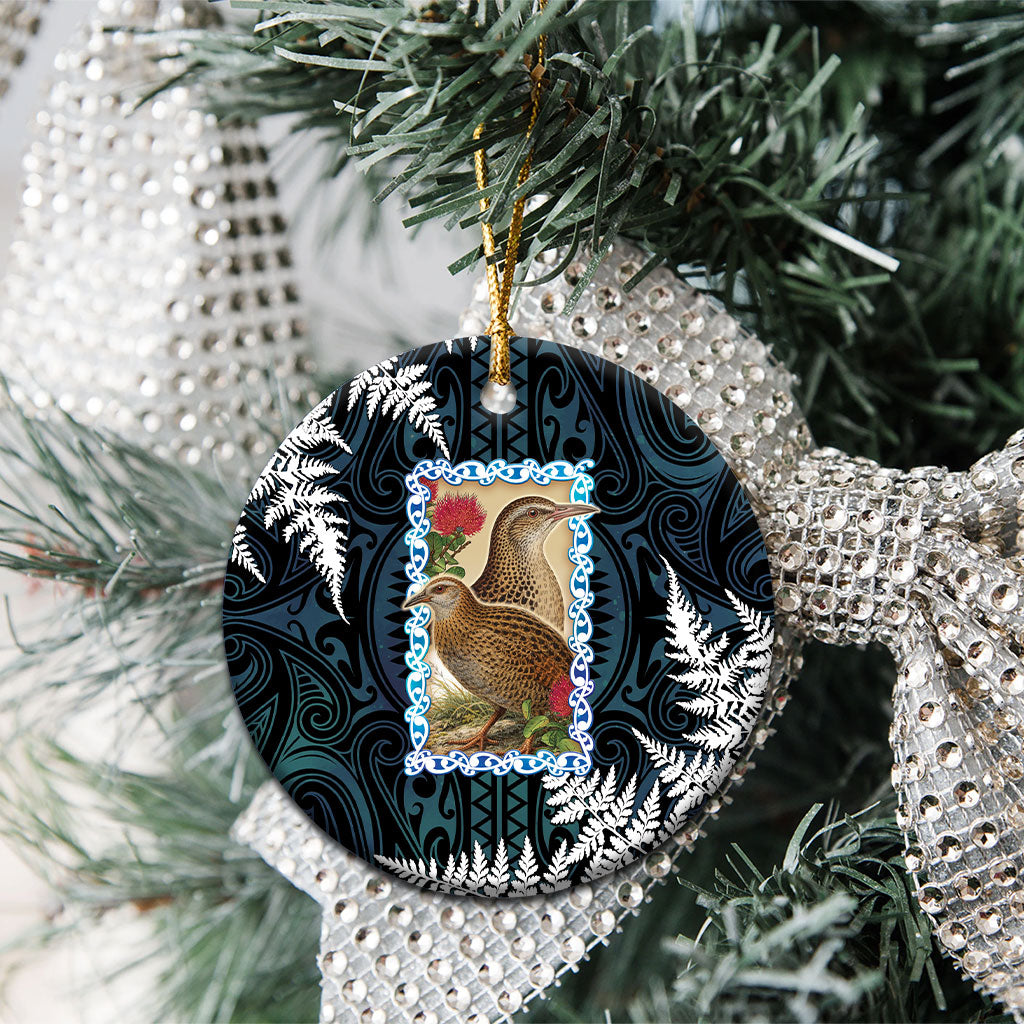 New Zealand Weka Ceramic Ornament Maori Hen Koru Pattern LT05 - Polynesian Pride