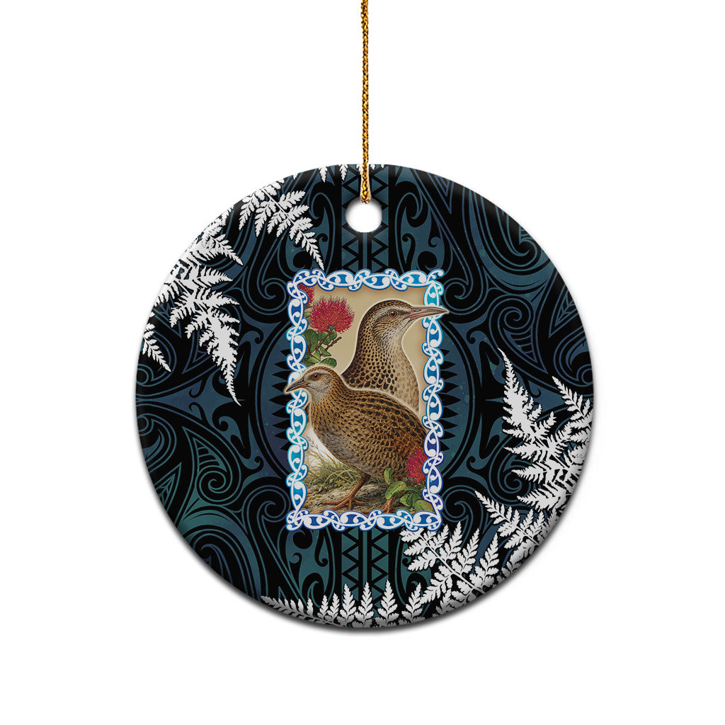 New Zealand Weka Ceramic Ornament Maori Hen Koru Pattern LT05 - Polynesian Pride
