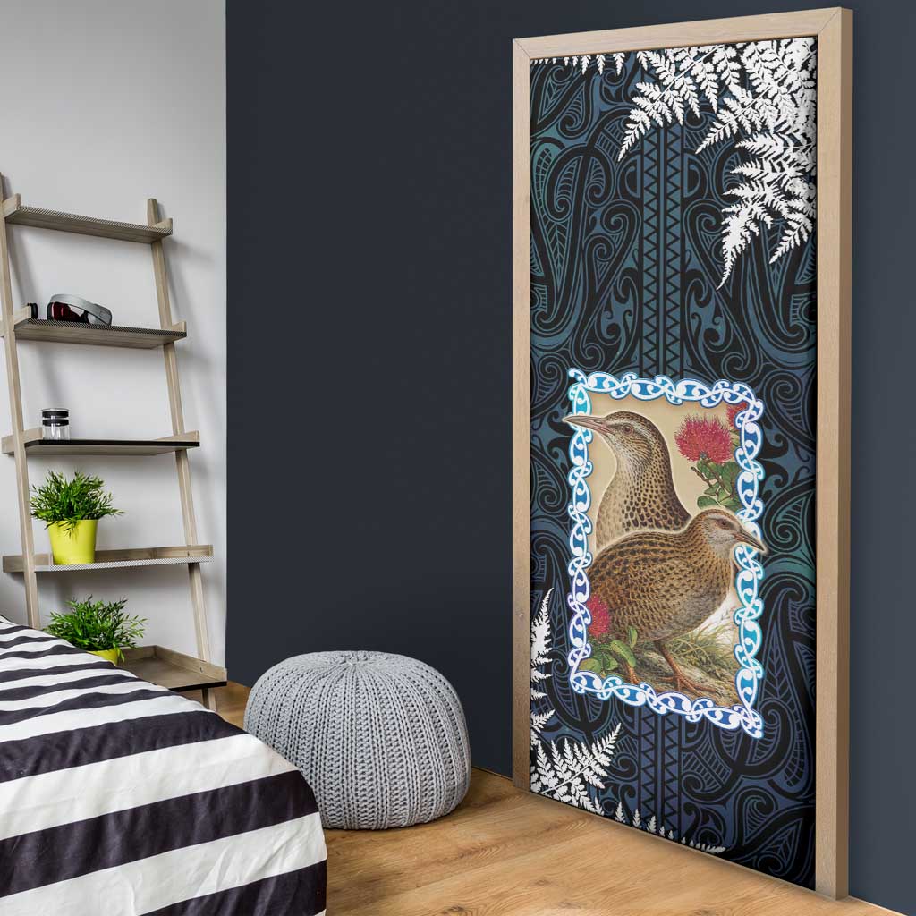 New Zealand Weka Door Cover Maori Hen Koru Pattern - Polynesian Pride
