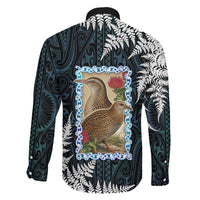 New Zealand Weka Family Matching Long Sleeve Bodycon Dress and Hawaiian Shirt Maori Hen Koru Pattern LT05 - Polynesian Pride